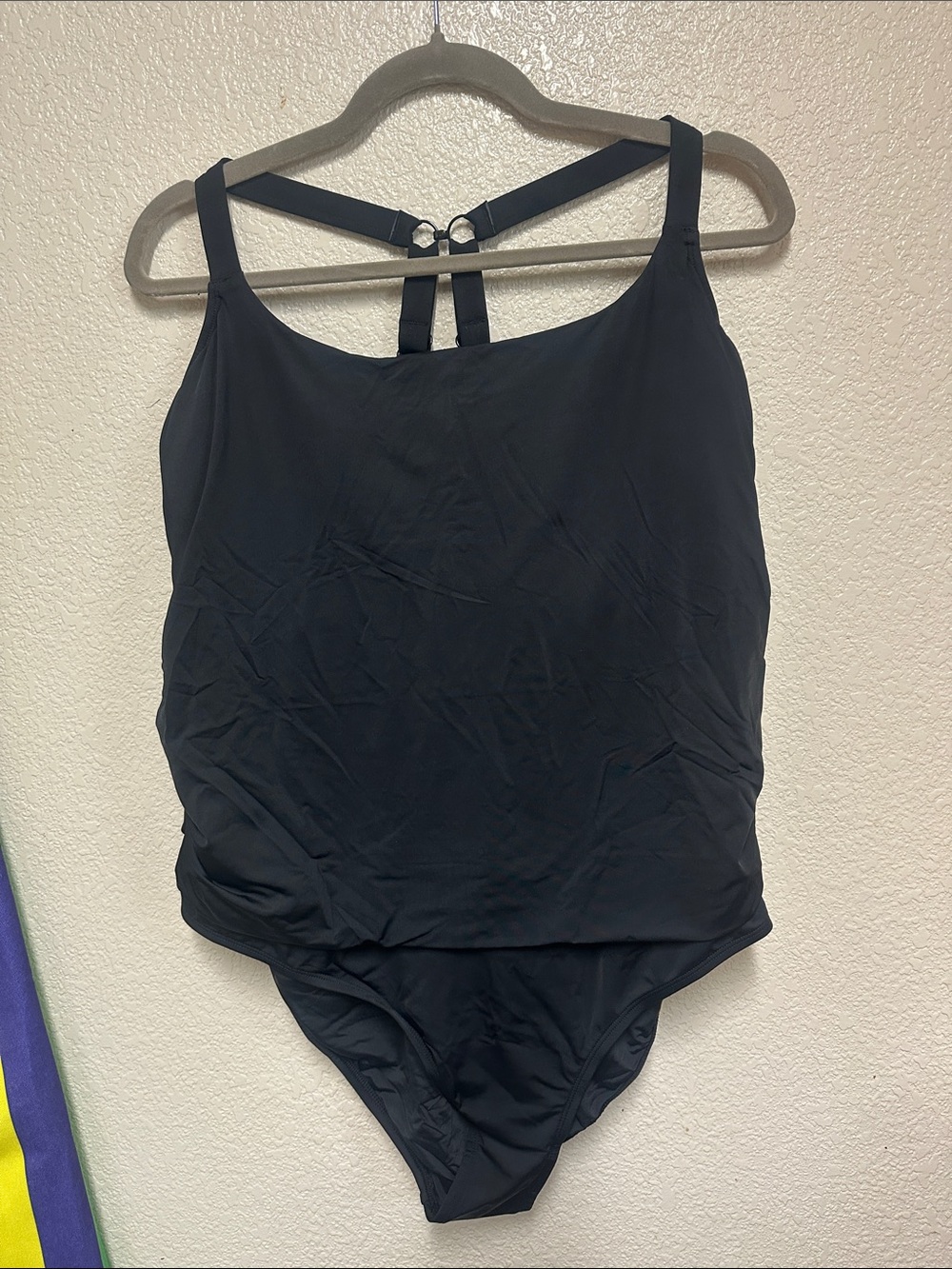 NWT  Jantzen Black One-Piece Swimsuit with Tummy Control